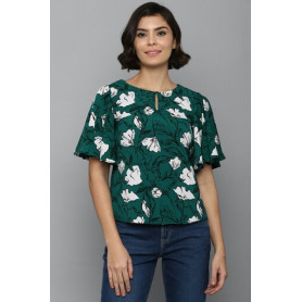 Allen Solly Women Green Print Casual Top