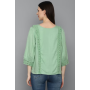 Allen Solly Women Green Solid Casual Top