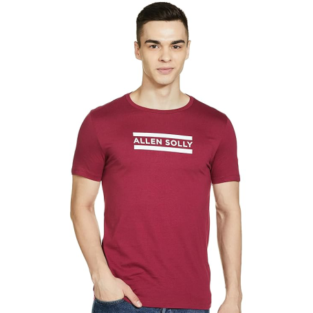 Allen Solly Men's Regular Fit Maroon T-Shirt