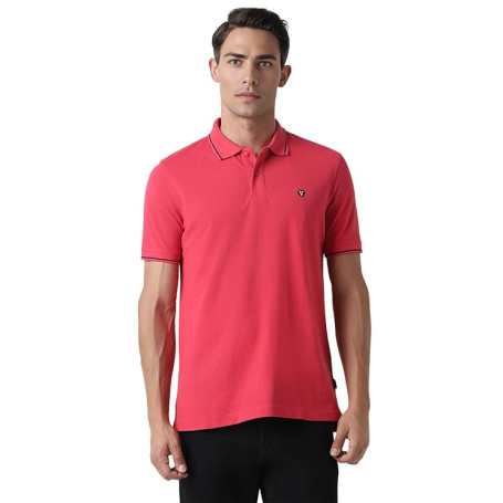 Van Heusen Men's Regular Fit Polo Shirt Pink